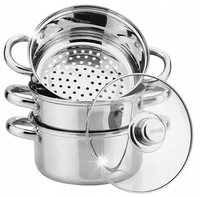 Garnek do gotowania na parze, stal zestaw 4 elementy Ø18cm 2,5l Kinghoff