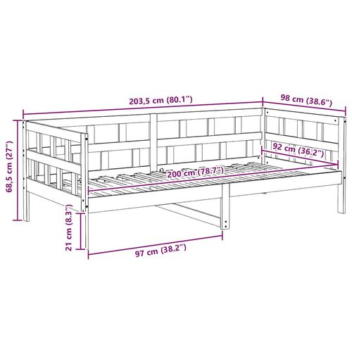 Łóżko dzienne bez materaca, woskowy brąz, 90x200 cm, sosnowe na Arena.pl