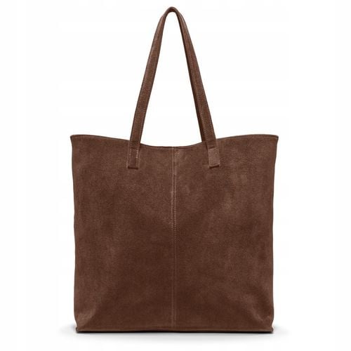 PUCCINI Torebka Damska Shopper Duża Ekologiczny Zamsz Brązowa BK2251034D-2 na Arena.pl