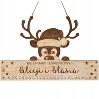 KALENDARZ ADWENTOWY RENIFER BAZA POD ZAWIESZKI DOMKI PREZENT DLA DZIECKA