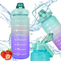 Bidon na wodę butelka motywacyjna 2000 ml ze słomką z miarką sport fitness
