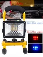 Akumulatorowy halogen LED 10W 24 smd+flash+dodatki