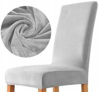POKROWIEC NA KRZESŁO WELUR PREMIUM SZARY