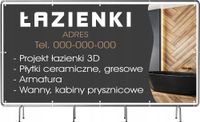 BANER REKLAMOWY 130x80cm gotowy projekt ŁAZIENKI PŁYTKI WANNY plandeka
