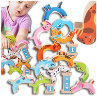 balansujące psy drewniane gra zręcznościowa wieża puzzle  jhtoy-637