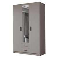 Szafa ADA II 120 cm - pojemna garderoba z lustrem - KASZMIR+CZARNY