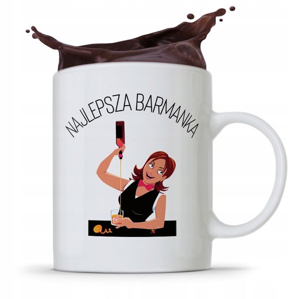 Kubek Prezent Dla Barmana Barmanki Najlepsza Z Nadrukiem Ze Zdjęciem zdjęcie 1