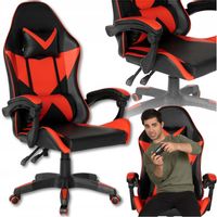 FOTEL BIUROWY GAMINGOWY OBROTOWY DLA GRACZA KRZESŁO GAMINGOWE ERGONOMICZNY