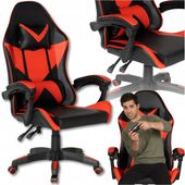 FOTEL BIUROWY GAMINGOWY OBROTOWY DLA GRACZA KRZESŁO GAMINGOWE ERGONOMICZNY