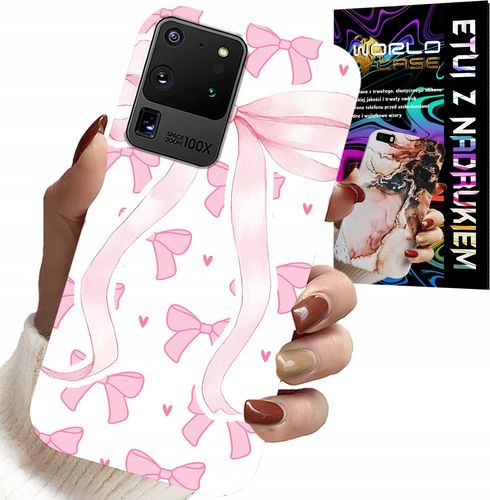 ETUI DO SAMSUNG GALAXY S20 Ultra - RÓŻOWE WSTAZKI WSTĄZKA MODNE WZORY CASE na Arena.pl