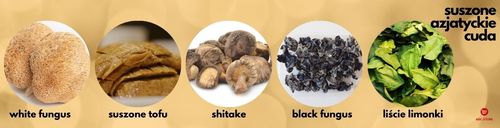 Suszone chińskie grzyby białe snow fungus całe przyprawa do bulionu 75g na Arena.pl