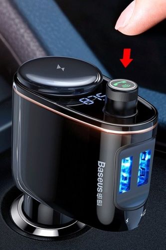 Transmiter FM do samochodu Baseus 2x USB, Bluetooth - czarny na Arena.pl