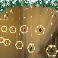 2 x KURTYNA Girlanda świąteczna z figurkami LED