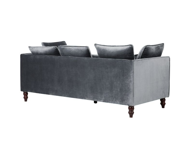 Sofa 3-osobowa welurowa szara FENSTAD zdjęcie 5