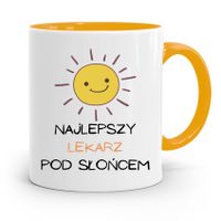 Kubek Żółty Dla Doktora Najlepszy Pod Słońcem Z Nadrukiem Ze Zdjęciem