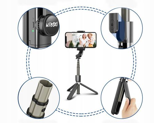 Gimbal Bezprzewodowy stabilizator obrazu do telefonu kamery z tripodem na Arena.pl