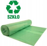 worki na śmieci do segregacji odpady szkło 120l zielone 25x