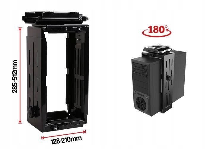 Uchwyt na komputer PC stacjonarny pod biurko blat SPB-101B (czarny) zdjęcie 4