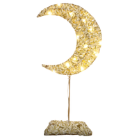 Lampka nocna LED księżyc złota na baterie 38cm dekoracja stojąca loft