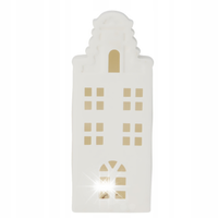 LAMPKA LED CERAMICZNA W KSZTAŁCIE DOMU 11,7 X 6,2 X 31 CM BIAŁA