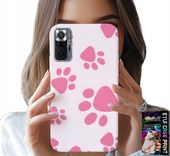 ETUI DO XIAOMI NOTE 10 PRO - RÓŻOWE PSIE ŁAPKI, PLECKI, OBUDOWA CASE