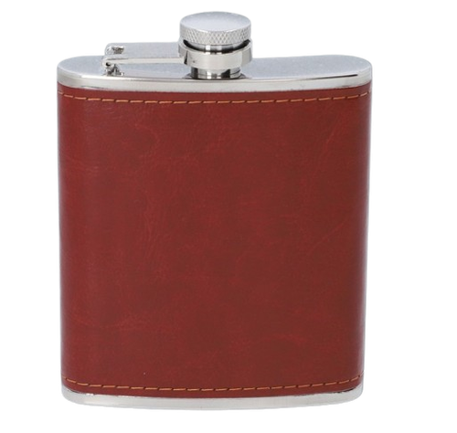 Piersiówka Stal Nierdzewna Obszyta Eko-Skórą Brązowa 7 OZ ok. 210 ml na Arena.pl