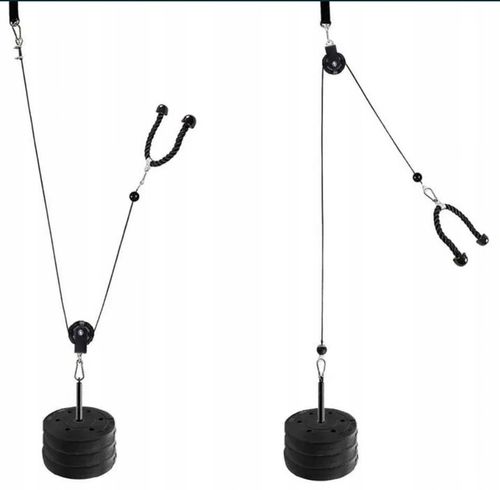 Wyciąg górny dolny do ściany sufitu zestaw domowy do ćwiczeń 110 kg + sznur na Arena.pl