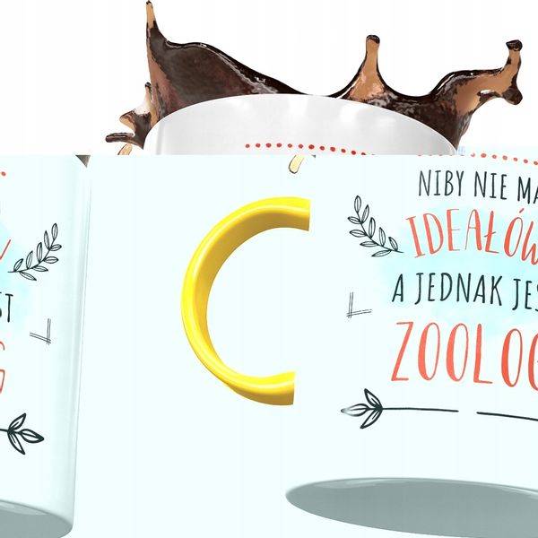 Kubek Żółty Dla Zoologa Niby Nie Ma Ideałów Kubek Z Nadrukiem Ze Zdjęciem zdjęcie 1