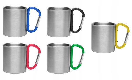 Kubek stalowy 210 ml z karabińczykiem swój grawer na Arena.pl