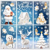 190x NAKLEJKI NA OKNO ŚWIĄTECZNE SAMOPRZYLEPNE OZDOBA ŚWIĘTA MIKOŁAJ BAŁWAN