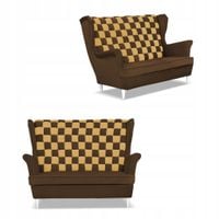 Sofa kanapa uszak CAROL DUO skandynawska Family Meble brązowo - żółta