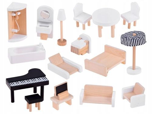 Drewniany domek dla lalek w stylu Boho led ZA4131 na Arena.pl