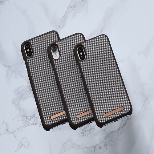 Materiałowe etui iPhone Xs Max (Dark Brown) na Arena.pl
