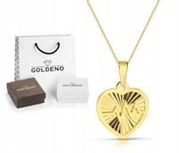 ZŁOTY PIĘKNY NASZYJNIK DIAMENTOWANY 585 SERCE BICIE SERCA LINIA ŻYCIA