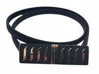 Pasek damski sprężynka prostokąt czarno-złoty