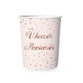 Kubeczki papierowe Wieczór Panieński różowe, 6 szt.