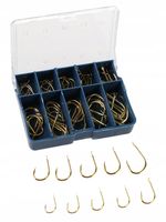 HACZYKI Złote Zestaw Haczyków 70szt 10 rozmiarów