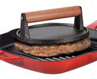 2X ŻELIWNA PRASKA DO GRILLOWANIA BURGERÓW STEKÓW MIĘSA 2661