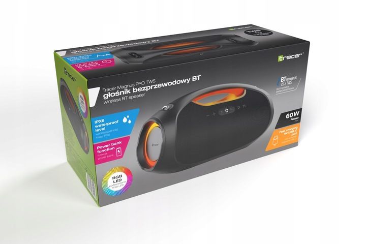 Głośnik bezprzewodowy TRACER Magnus PRO TWS Bluetooth Przenośny Czarny zdjęcie 7