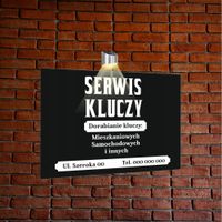 nadruk UV TABLICZKA reklamowa z lampą SZYLD dibond 40x30 SERWIS KLUCZY