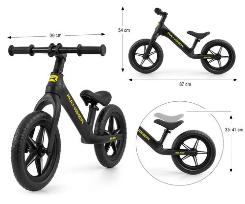 MILLY MALLY 5704 Rowerek biegowy RANGER flash black na Arena.pl