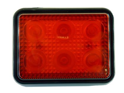 mocna Lampa 6 LED 10x8 cm czerwona stop + pozycja 12v 24v