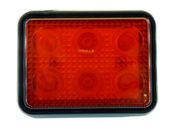 mocna Lampa 6 LED 10x8 cm czerwona stop + pozycja 12v 24v