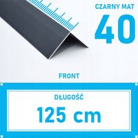 KĄTOWNIK aluminiowy CZARNY 40x40mm anodowany 125cm