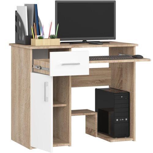 BIURKO JAY 90 cm DĄB SONOMA - BIAŁE na Arena.pl