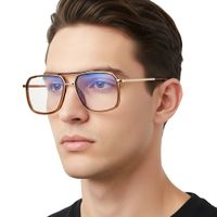 Pilotki okulary zerówki do komputera z filtrem BLUE Light 25120F brąz/złoty