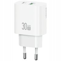 Ładowarka sieciowa USAMS CC316 T65 30W 1xUSB-C 1xUSB-A Fast Charging biał