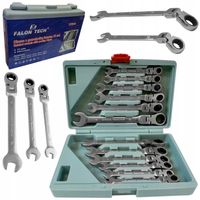 KLUCZE PŁASKIE OCZKOWE Z GRZECHOTKĄ KUTE CrV 12-EL ŁAMANE