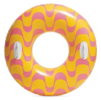 Koło dmuchane do pływania z uchwytem 91 cm INTEX 59256 żółto-różowe