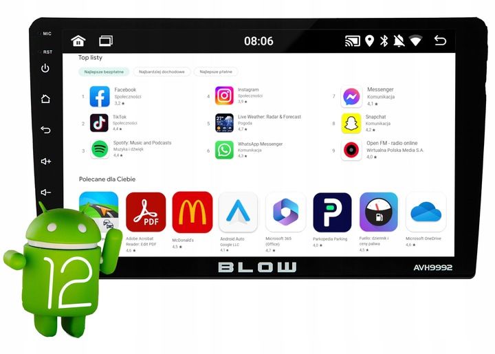 RADIO SAMOCHODOWE ANDROID BLUETOOTH 2 DIN 9 CALI GPS CARPLAY MIRROR LINK zdjęcie 15